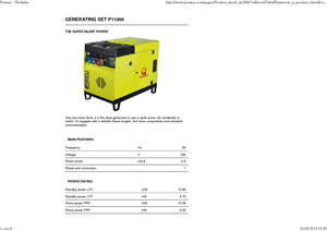 Agregaty prądotwórcze z silnikiem wysokoprężnym PRAMAC Lifter P 11000 TYA