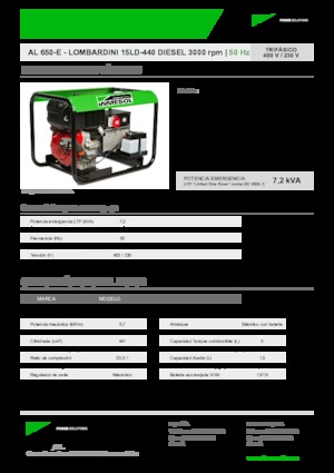 Agregaty prądotwórcze z silnikiem wysokoprężnym INMESOL AL 650-E