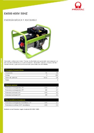 Agregaty prądotwórcze z silnikiem wysokoprężnym PRAMAC Lifter E 4500 TYH