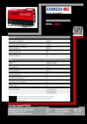 Agregaty prądotwórcze z silnikiem wysokoprężnym Endress ESE 1204 DHS-GT ES ISO DI