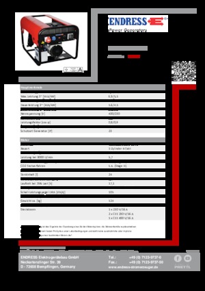 Agregaty prądotwórcze z silnikiem wysokoprężnym Endress ESE 604 DYS ES DI