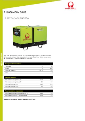 Agregaty prądotwórcze z silnikiem wysokoprężnym PRAMAC Lifter P 11000 TYA