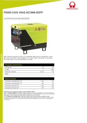 Agregaty prądotwórcze z silnikiem wysokoprężnym PRAMAC Lifter P 6000 TYA