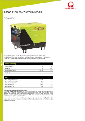 Agregaty prądotwórcze z silnikiem wysokoprężnym PRAMAC Lifter P 6000 TYA