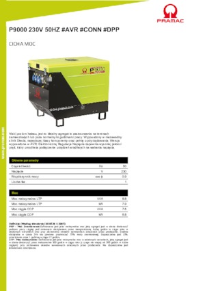 Agregaty prądotwórcze z silnikiem wysokoprężnym PRAMAC Lifter P 9000