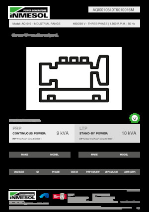 Agregaty prądotwórcze z silnikiem wysokoprężnym INMESOL AQ-010