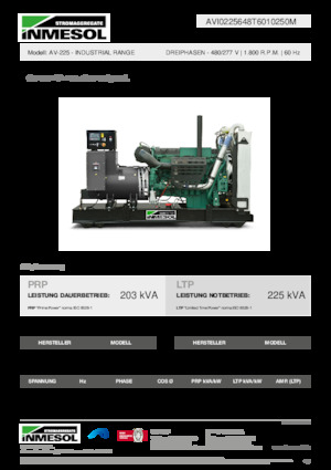 Agregaty prądotwórcze z silnikiem wysokoprężnym INMESOL AV-225