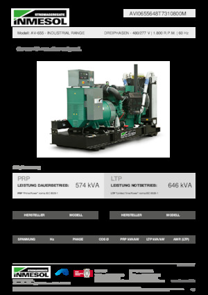 Agregaty prądotwórcze z silnikiem wysokoprężnym INMESOL AV-655