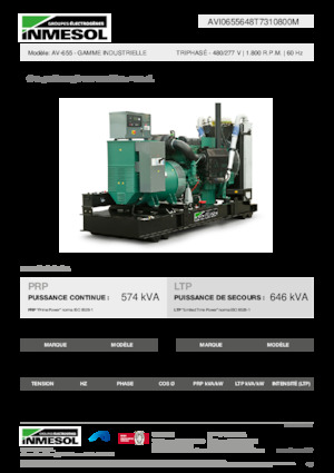 Agregaty prądotwórcze z silnikiem wysokoprężnym INMESOL AV-655