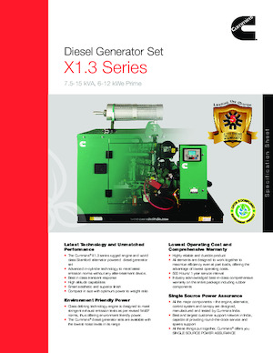 Agregaty prądotwórcze z silnikiem wysokoprężnym Cummins C10D5P