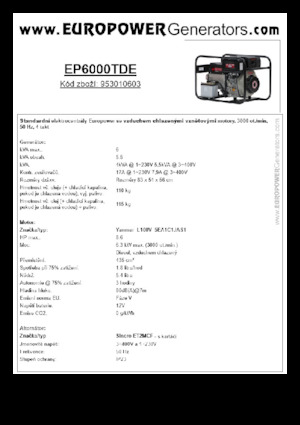 Agregaty prądotwórcze z silnikiem wysokoprężnym Europower EP6000TDE (S)