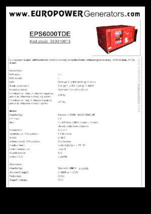 Agregaty prądotwórcze z silnikiem wysokoprężnym Europower EPS6000TDE (S)