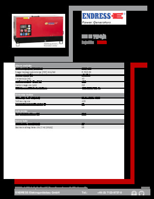 Agregaty prądotwórcze z silnikiem wysokoprężnym Endress ESE 10 YW-B/A 