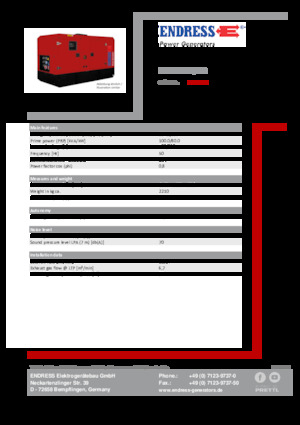 Agregaty prądotwórcze z silnikiem wysokoprężnym Endress ESE 100 IW/MS