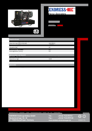 Agregaty prądotwórcze z silnikiem wysokoprężnym Endress ESE 110 IW