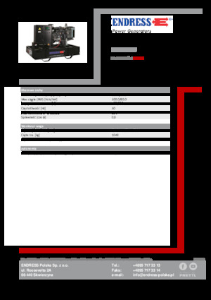 Agregaty prądotwórcze z silnikiem wysokoprężnym Endress ESE 110 IW