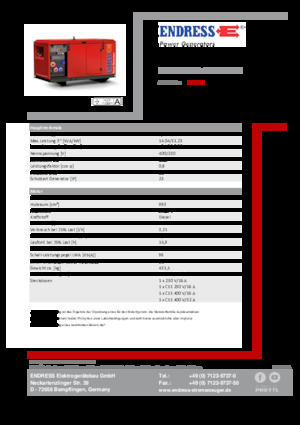 Agregaty prądotwórcze z silnikiem wysokoprężnym Endress ESE 1306 DYS-GT ES ISO DI