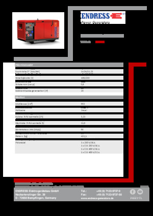 Agregaty prądotwórcze z silnikiem wysokoprężnym Endress ESE 1306 DYS-GT ES ISO DI
