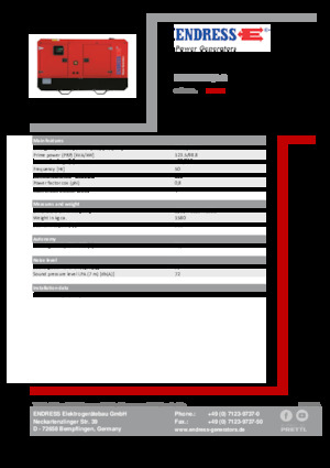 Agregaty prądotwórcze z silnikiem wysokoprężnym Endress ESE 135 IW/AS