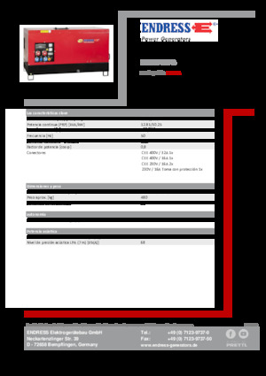Agregaty prądotwórcze z silnikiem wysokoprężnym Endress ESE 15 YW-B