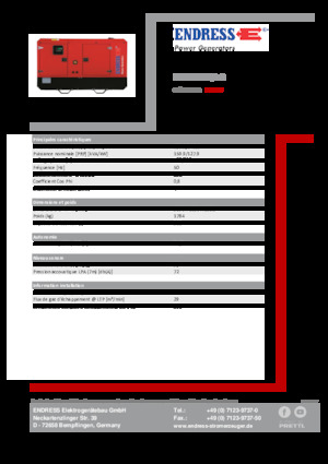 Agregaty prądotwórcze z silnikiem wysokoprężnym Endress ESE 175 IW/AS