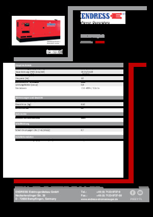 Agregaty prądotwórcze z silnikiem wysokoprężnym Endress ESE 20 YW/AS 
