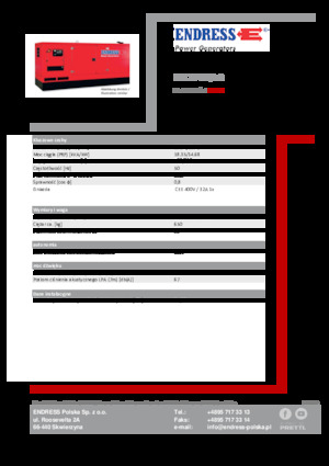 Agregaty prądotwórcze z silnikiem wysokoprężnym Endress ESE 20 YW/AS 