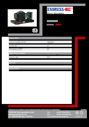 Agregaty prądotwórcze z silnikiem wysokoprężnym Endress ESE 220 IW