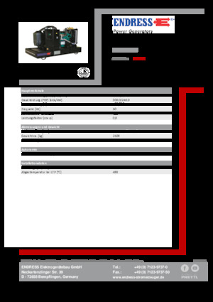 Agregaty prądotwórcze z silnikiem wysokoprężnym Endress ESE 330 IW