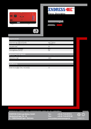 Agregaty prądotwórcze z silnikiem wysokoprężnym Endress ESE 405 VW/AS 