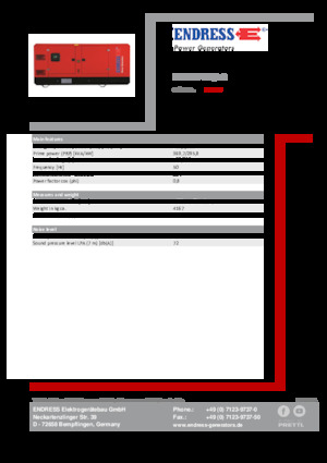 Agregaty prądotwórcze z silnikiem wysokoprężnym Endress ESE 405 VW/AS 