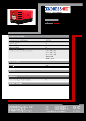 Agregaty prądotwórcze z silnikiem wysokoprężnym Endress ESE 45 YW/RS