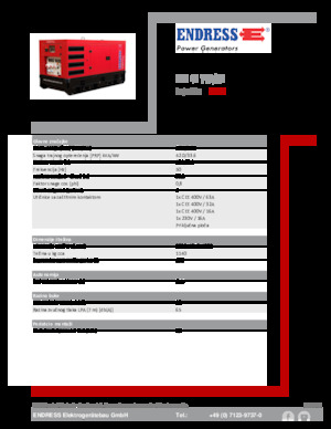 Agregaty prądotwórcze z silnikiem wysokoprężnym Endress ESE 45 YW/RS