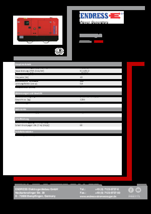 Agregaty prądotwórcze z silnikiem wysokoprężnym Endress ESE 90 IW/AS