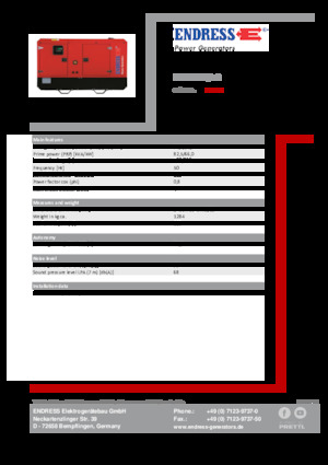 Agregaty prądotwórcze z silnikiem wysokoprężnym Endress ESE 90 IW/AS