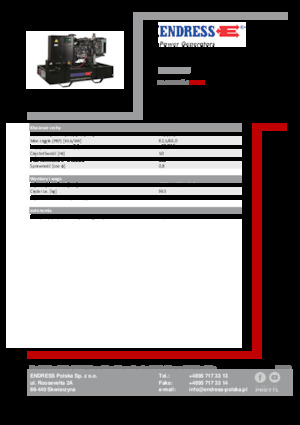Agregaty prądotwórcze z silnikiem wysokoprężnym Endress ESE 90 IW
