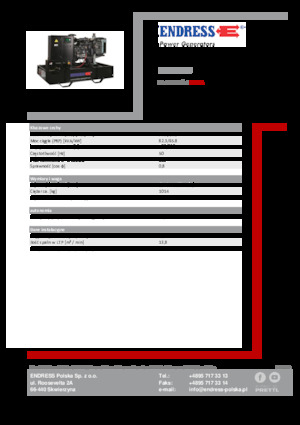 Agregaty prądotwórcze z silnikiem wysokoprężnym Endress ESE 90 PW 