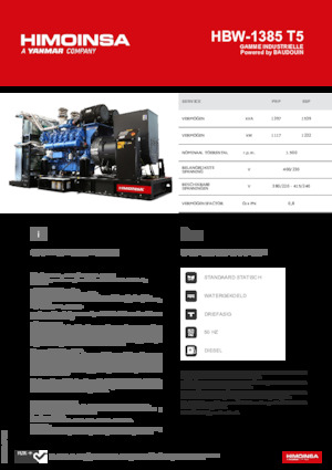 Agregaty prądotwórcze z silnikiem wysokoprężnym HIMOINSA HBW-1385 T5