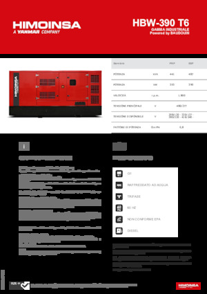 Agregaty prądotwórcze z silnikiem wysokoprężnym HIMOINSA HBW-390 T6