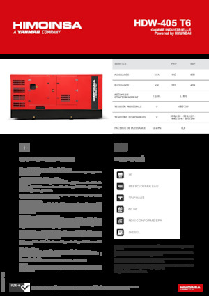 Agregaty prądotwórcze z silnikiem wysokoprężnym HIMOINSA HDW-405 T6