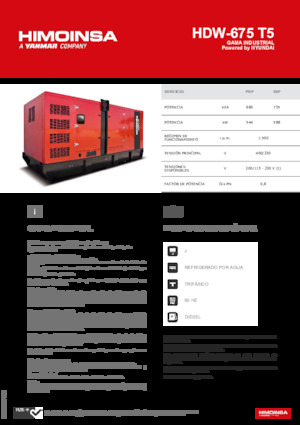 Agregaty prądotwórcze z silnikiem wysokoprężnym HIMOINSA HDW-675 T5