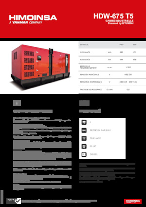 Agregaty prądotwórcze z silnikiem wysokoprężnym HIMOINSA HDW-675 T5