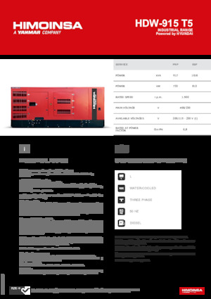 Agregaty prądotwórcze z silnikiem wysokoprężnym HIMOINSA HDW-915 T5