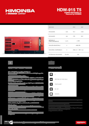 Agregaty prądotwórcze z silnikiem wysokoprężnym HIMOINSA HDW-915 T5