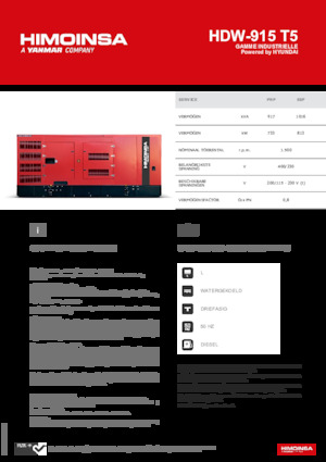 Agregaty prądotwórcze z silnikiem wysokoprężnym HIMOINSA HDW-915 T5