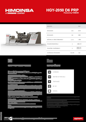 Agregaty prądotwórcze z silnikiem wysokoprężnym HIMOINSA HGY-2050 D6 PRP