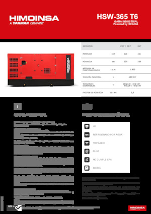 Agregaty prądotwórcze z silnikiem wysokoprężnym HIMOINSA HSW-365 T6