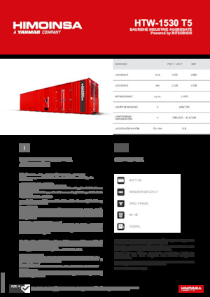Agregaty prądotwórcze z silnikiem wysokoprężnym HIMOINSA HTW-1530 T5