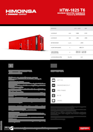 Agregaty prądotwórcze z silnikiem wysokoprężnym HIMOINSA HTW-1825 T6