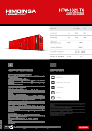 Agregaty prądotwórcze z silnikiem wysokoprężnym HIMOINSA HTW-1825 T6